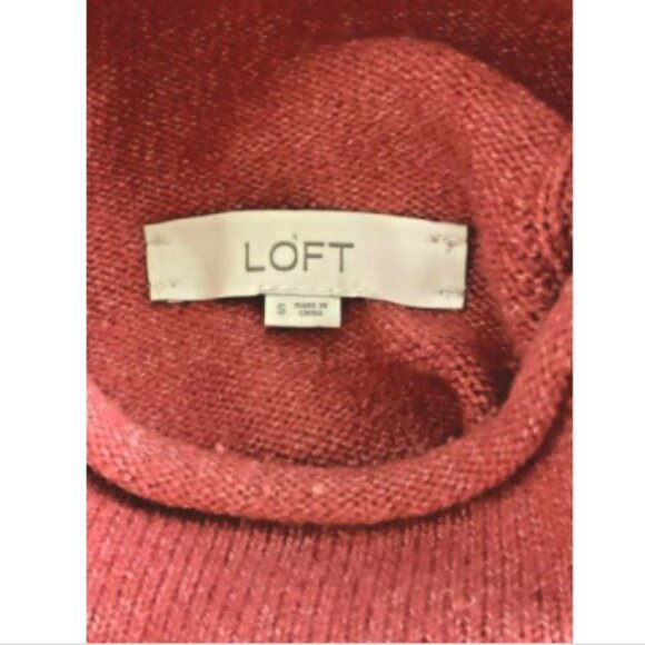 Ann Taylor LOFT Rolled Mock Neck Sweater Flare Slit Sleeves Sz S #193B - Picture 9 of 11